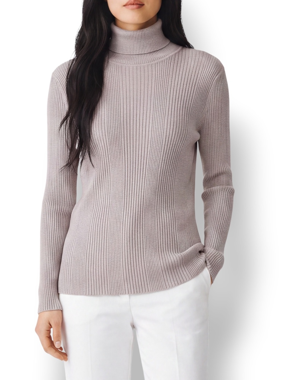 4/$20 United States Sweater Taupe Ribbed Turtleneck Sweater XL NWT